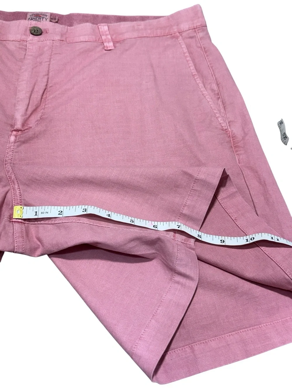 NWT Faherty Men’s Organic Cotton Blend Dusty Pink Chino Shorts Size 40 Casual